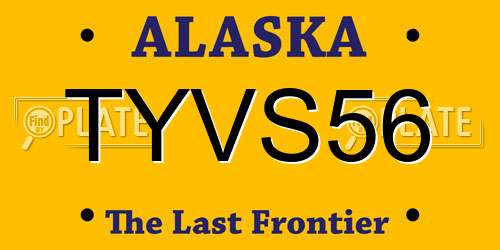 TYVS56 Alaska License Plate