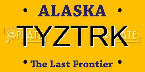 TYZTRK Alaska License Plate