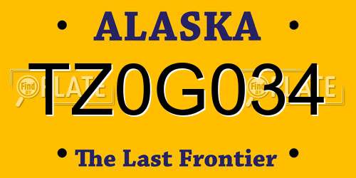 TZ0G034 Alaska License Plate