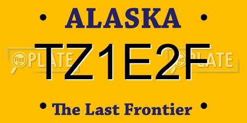 TZ1E2F Alaska License Plate