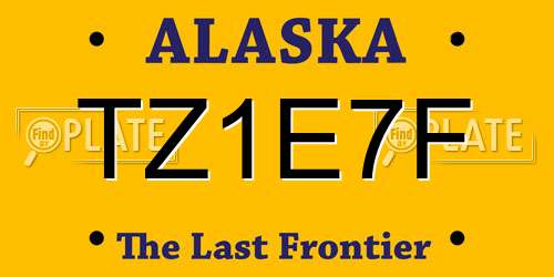 TZ1E7F Alaska License Plate