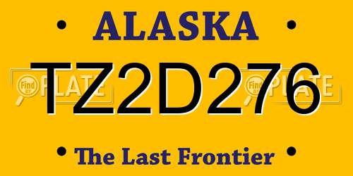 TZ2D276 Alaska License Plate