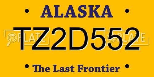 TZ2D552 Alaska License Plate