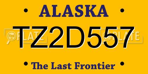 TZ2D557 Alaska License Plate