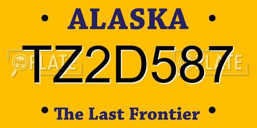 TZ2D587 Alaska License Plate