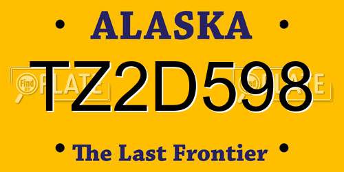 TZ2D598 Alaska License Plate