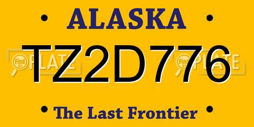 TZ2D776 Alaska License Plate