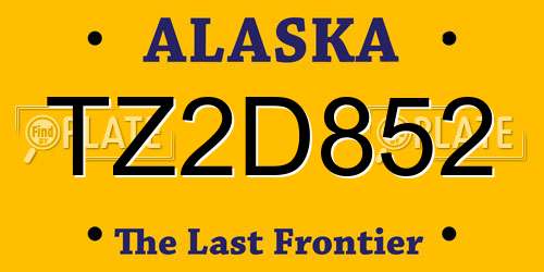 TZ2D852 Alaska License Plate