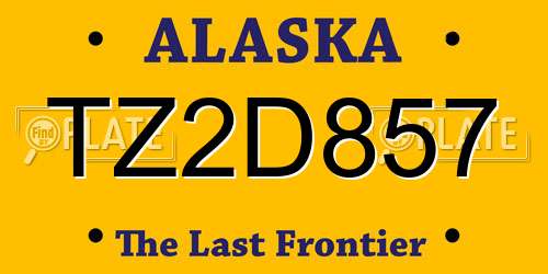 TZ2D857 Alaska License Plate