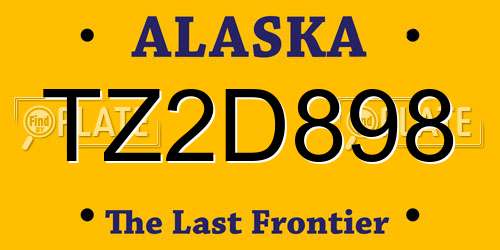 TZ2D898 Alaska License Plate