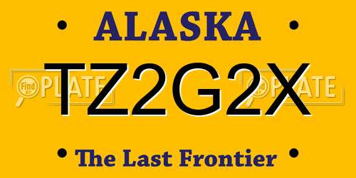 TZ2G2X Alaska License Plate