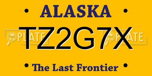 TZ2G7X Alaska License Plate