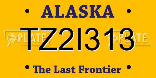 TZ2I313 Alaska License Plate