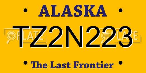 TZ2N223 Alaska License Plate