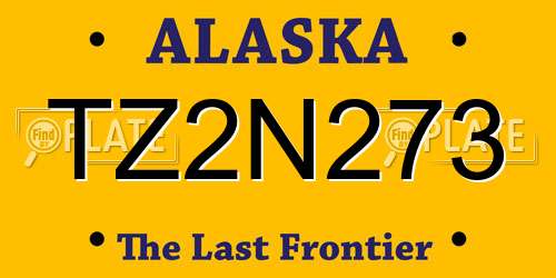 TZ2N273 Alaska License Plate