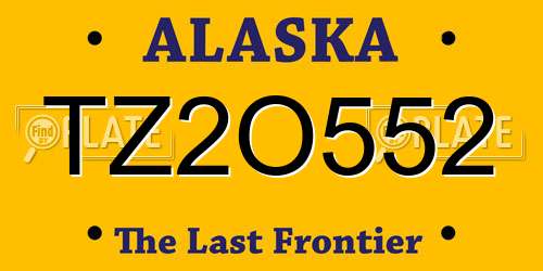 TZ2O552 Alaska License Plate