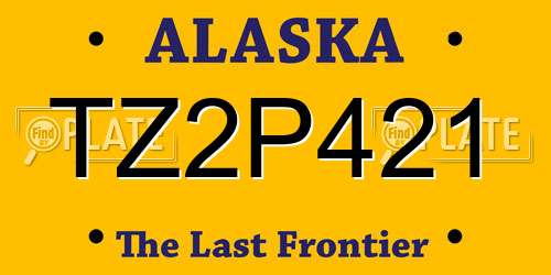 TZ2P421 Alaska License Plate