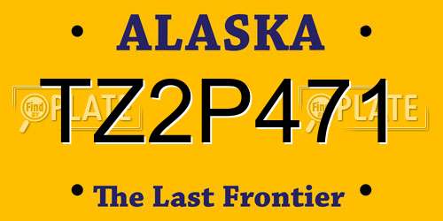 TZ2P471 Alaska License Plate