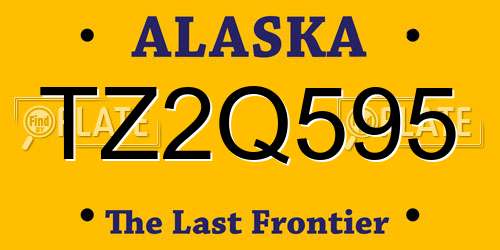 TZ2Q595 Alaska License Plate