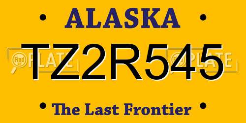 TZ2R545 Alaska License Plate