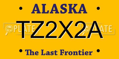 TZ2X2A Alaska License Plate