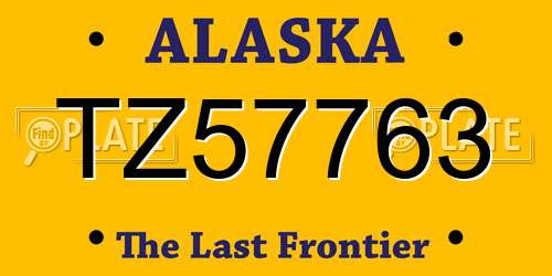 TZ57763 Alaska License Plate
