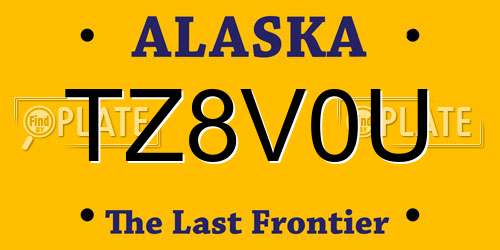 TZ8V0U Alaska License Plate