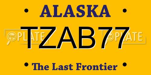 TZAB77 Alaska License Plate