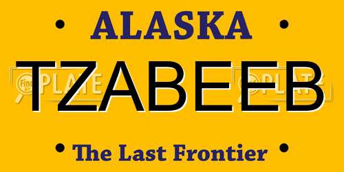 TZABEEB Alaska License Plate
