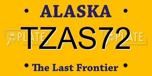 TZAS72 Alaska License Plate