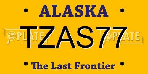 TZAS77 Alaska License Plate