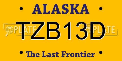 TZB13D Alaska License Plate