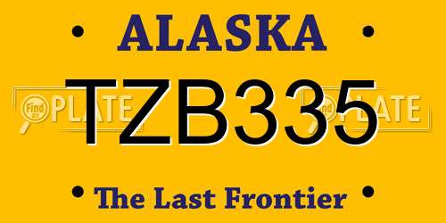 TZB335 Alaska License Plate