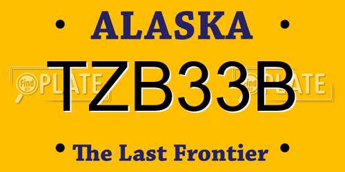 TZB33B Alaska License Plate