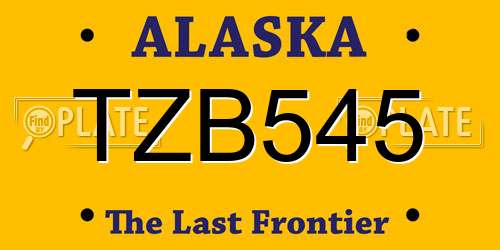 TZB545 Alaska License Plate