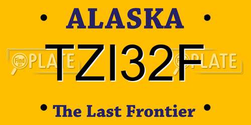 TZI32F Alaska License Plate