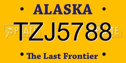 TZJ5788 Alaska License Plate