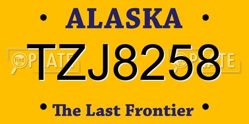 TZJ8258 Alaska License Plate