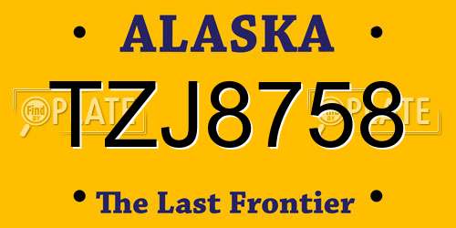 TZJ8758 Alaska License Plate