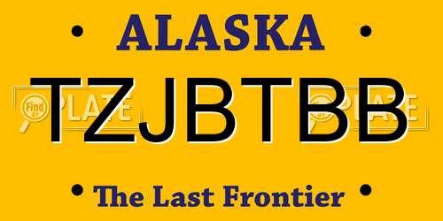 TZJBTBB Alaska License Plate