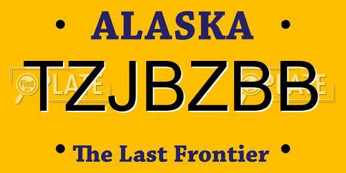 TZJBZBB Alaska License Plate