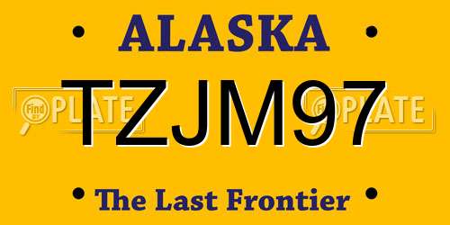 TZJM97 Alaska License Plate