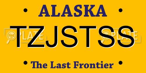 TZJSTSS Alaska License Plate