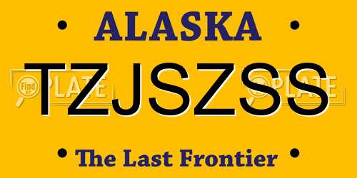 TZJSZSS Alaska License Plate