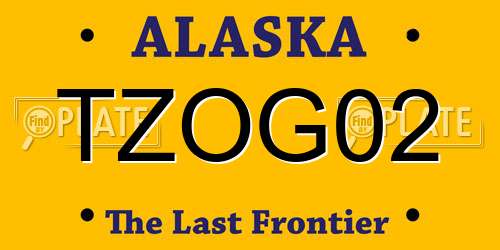 TZOG02 Alaska License Plate