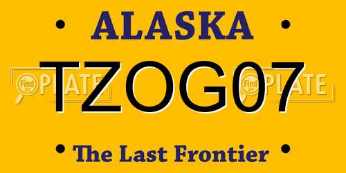 TZOG07 Alaska License Plate