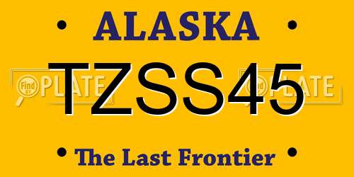 TZSS45 Alaska License Plate