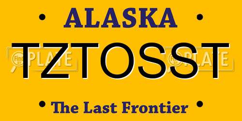 TZTOSST Alaska License Plate
