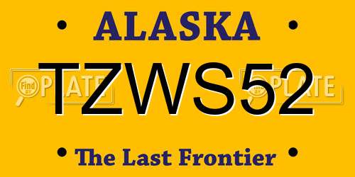TZWS52 Alaska License Plate