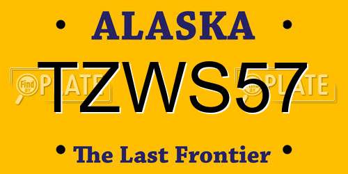 TZWS57 Alaska License Plate